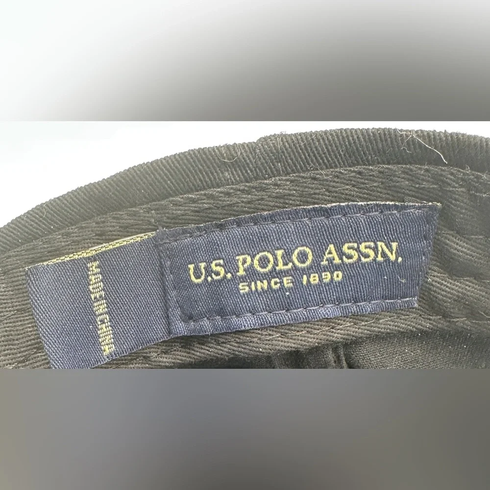 U.S. Polo Association Black Cotton Baseball Cap Hat W/ Blue Embroidered Logo